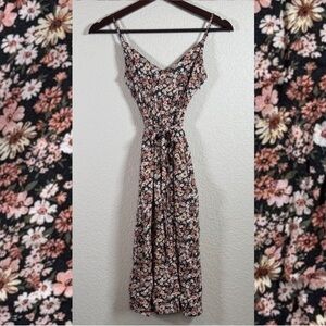 Abercrombie & Fitch Spring Floral Spaghetti Strap Dress Tie Waist XXSP